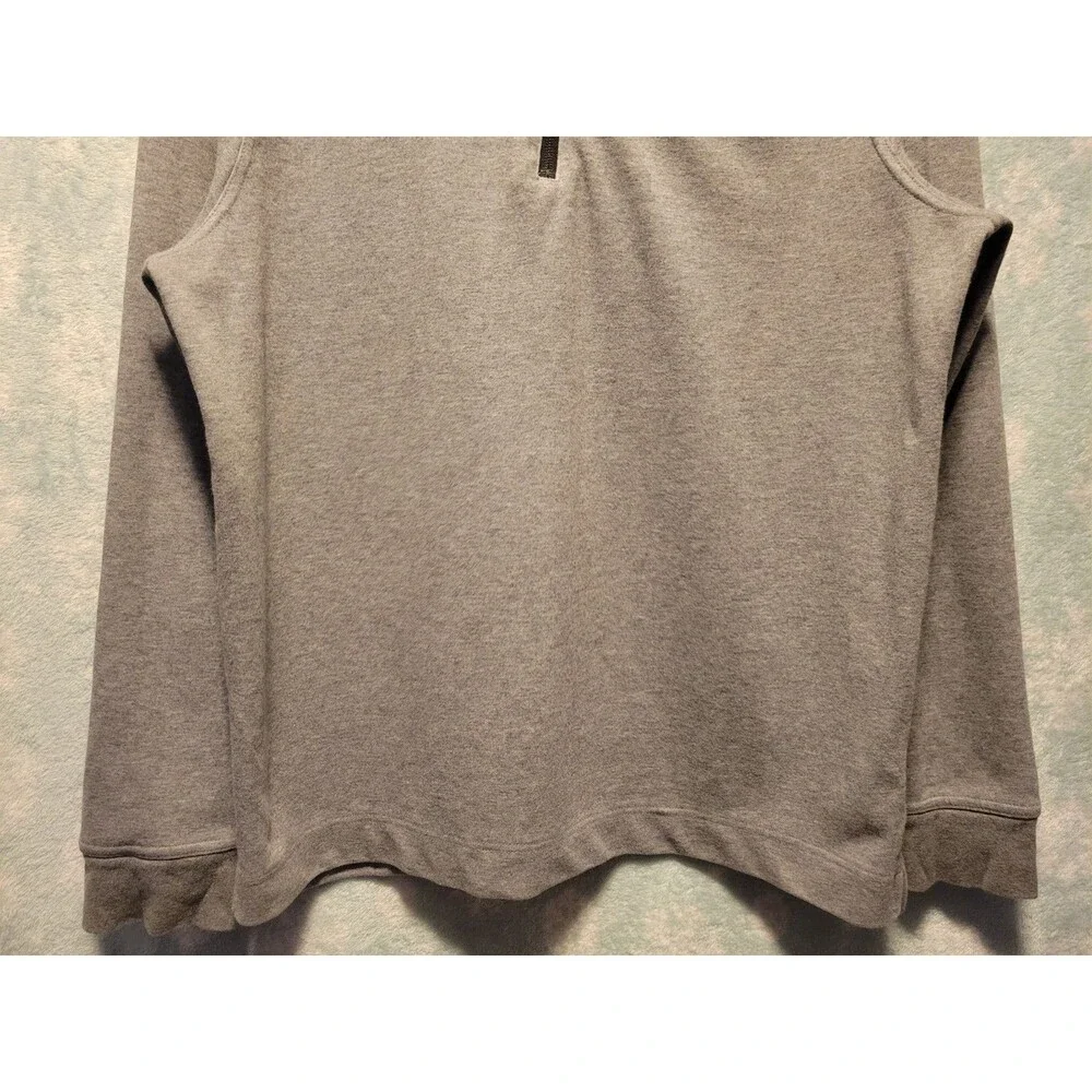 Banana Republic Lg Athletic Moisture Wicking Pullover Hoodie Gray 1/4 Zip Preppy
